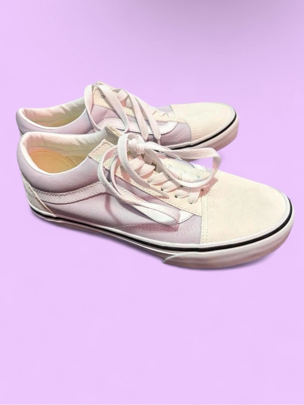 Vans Women's Low-Top Sneakers in Lilac and White